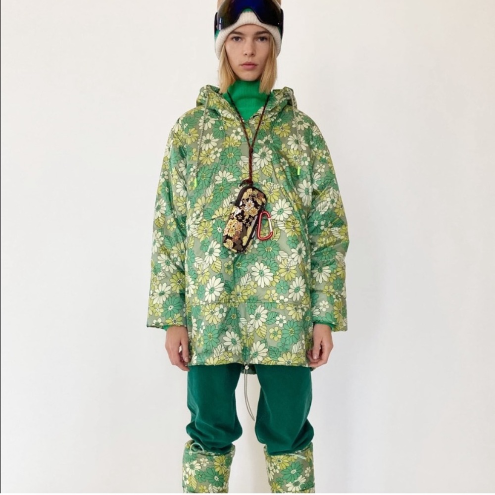 Floral Puffer Pullover Jacket